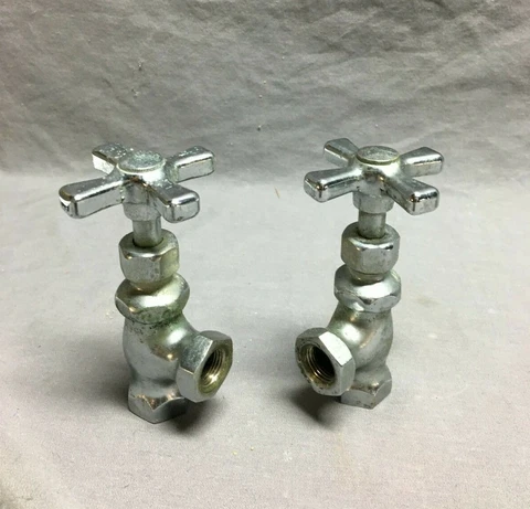 Pair Standard Made USA Chrome Brass Sink Toilet Water Supply Valves VTG 1053-21B Cover