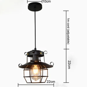 Lámpara Colgante Negra Retro Industrial Vintage H?nlámpara Lámpara de Techo de Hierro - Imagen 1 de 11