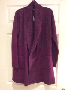 Bnwt Edge To Edge Coatigan With Shawl Collar Size Medium Colour Rich Plum. - Picture 1 of 12
