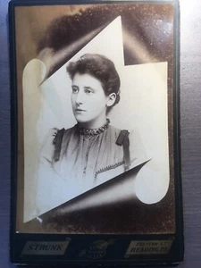 CABINET Card Vignette Strunk Extra Finish Artistic Red  Back Print / Reading, PA - Picture 1 of 12