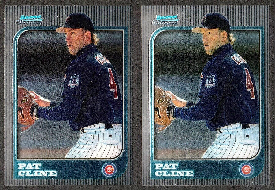 ( 2 ) 1997 Bowman Chrome Pat Cline Blue Prospect Cards Chicago Cubs - Image 1 of 1