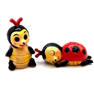 VTG Josef Originals Anthropomorphic Lady Bugs 1960's Plastic Hong Kong Figurine - Picture 1 of 4