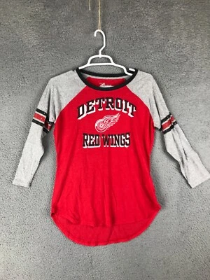 G 111 4Her Carl Bank 3/4 Sleeve Round Neck Multicolor Detroit Red Wings Shirt M - Image 1 of 4