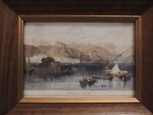 Collectible photo painting with Corfu Greece in a wooden frame - Picture 1 of 8