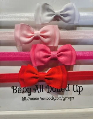 Your choice of 3 Grosgrain Ribbon Bow Headbands For Babies or Toddlers.   $8.95  - Image 1 of 4