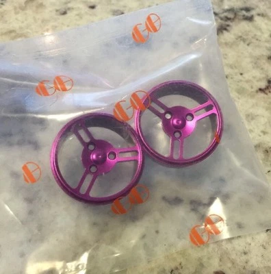 GOLDEN HORIZON FRONT SPORTS RACING WHEELS RC HPI MICRO RS4 PURPLE ALUMINUM RIMS - Image 1 of 2