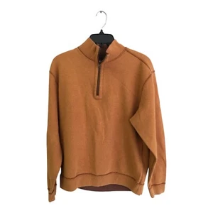 Pendleton Sweater Mens Polar Fleece Quarter Zip Copper Long Sleeve Medium/Large - Picture 1 of 5
