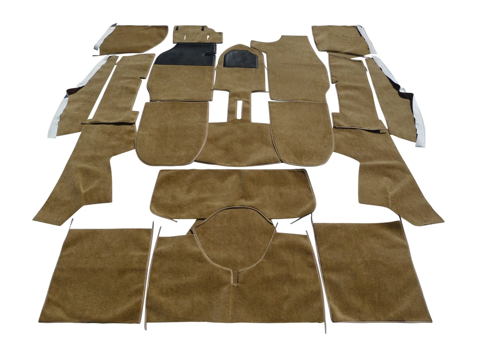 Porsche 911 Carpet Kit 74-85 Coupe Black Grey Tan Sliverknit Plush Square Weave - Image 1 of 4