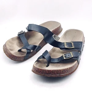 Sandali donna Maui Island nabuk neri due cinturini slip-on punta ad anello taglia 8 - Foto 1 di 8