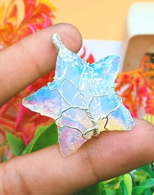 Estrella Opalita Piedra Preciosa Alambre de Cobre Envuelto Árbol Colgante Joyería Antigua Regalo~ Foto 1 de 4