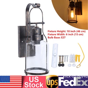 Retro Lantern Antique Vintage Rustic Lamp Wall Sconce Light Fixture Indoor New - Picture 1 of 8