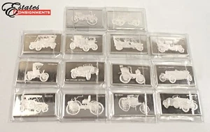 Franklin Mint 14 Silver Ingot Vintage Cars 2.1 Oz Each - Picture 1 of 15