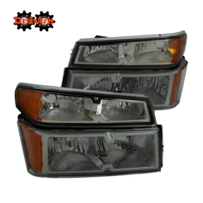 For 04-12 Chevy Colorado GMC Canyon Headlights Assembly Turn Signal Smoke Amber - Image 1 of 3