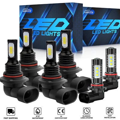 Farol combo LED alto baixo + lâmpadas de neblina para Chrysler 300 2005-2009 6000K - Imagem 1 de 4