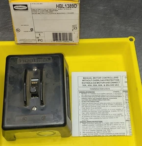 Hubbell HBL1389D Sezionatori Motore, Tre Poli, 30A, Termoplastico - Foto 1 di 1
