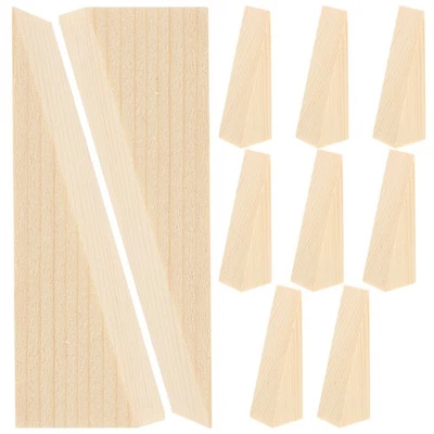 10 Pcs Wooden Door Stop Mat Wedge Stopper Bottom Hardwood Doorstop - Bild 1 von 4