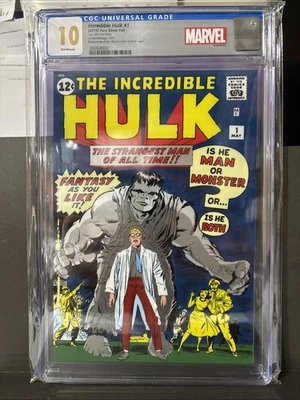 2019  MARVEL COMICS Incredible Hulk #1 - 1 OZ SILVER FOIL CGC 10 CGC  1000 Mint - Image 1 of 4