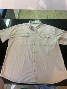 Poncho Shirt Mens XXL Beige Check Performance Cowboy Ranch Caped Vented Fishing - Picture 1 of 5