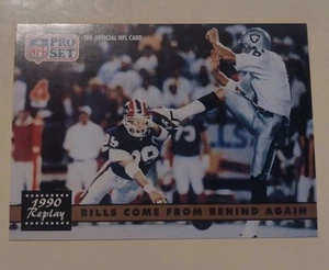1991 Pro Set #328C Bills Raiders Behind  RARE Variation C Partial R NO COPYRIGHT - Picture 1 of 3