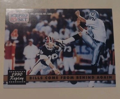 1991 Pro Set #328C Bills Raiders Behind  RARE Variation C Partial R NO COPYRIGHT - Image 1 of 3