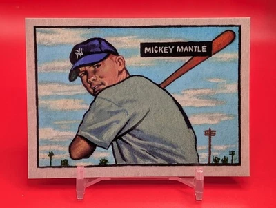 Caja de zapatos Topps Treasures 2025 de Andy Friedman 1951 Bowman SP Mickey Mantle B51-9 Foto 1 de 2