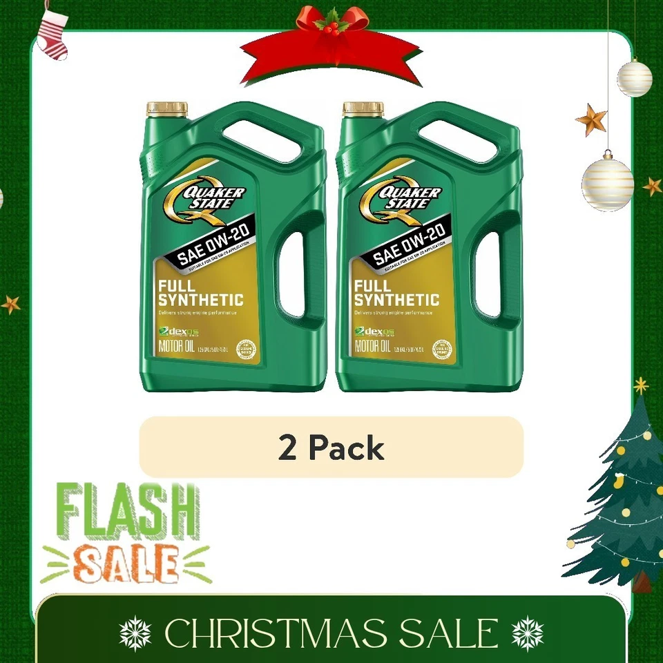 (Paquete de 2) Aceite de motor Quaker State totalmente sintético 0W-20, 5 cuartos Foto 1 de 4