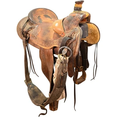 Used 15.5" Ron Carlton Ranch Saddle Code: C155RCARLTON076 - Image 1 of 4
