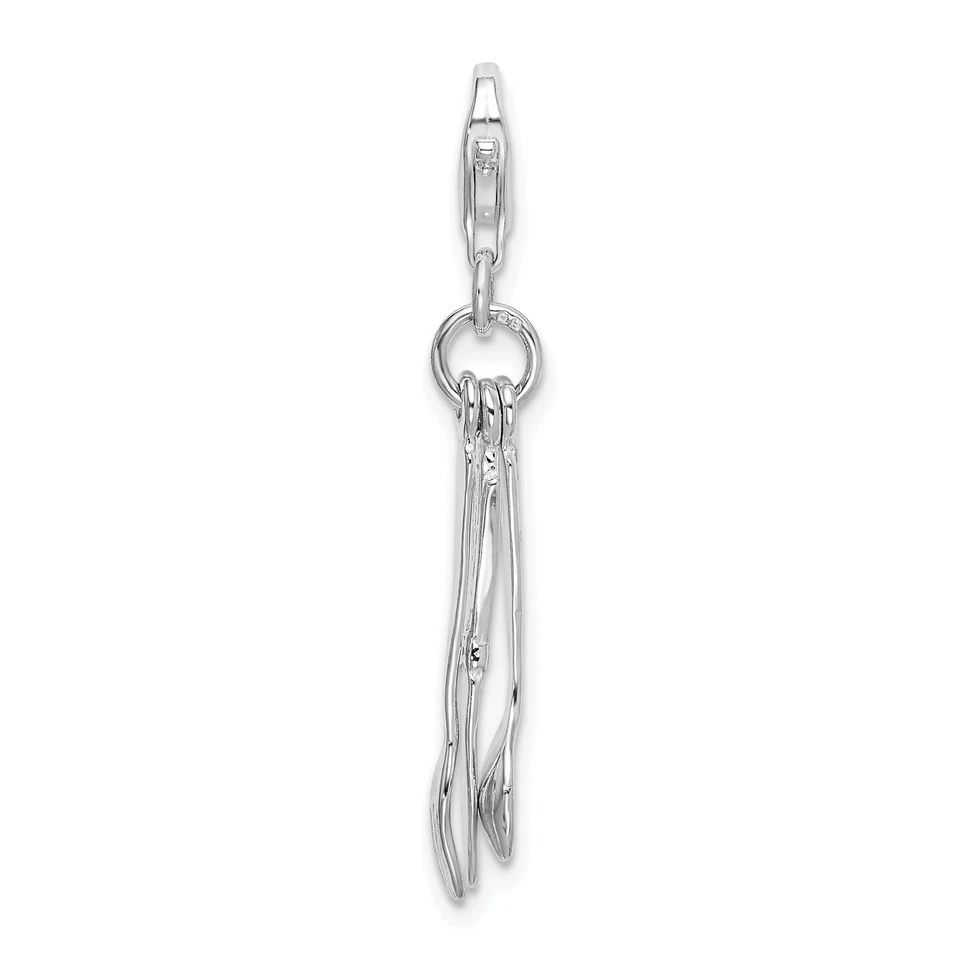 Sterling Silver AMORE La Vita Rhodium-plated Polished Cutlery Charm Qcc681