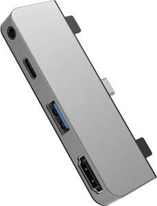 HyperDrive iPad Pro USB C Hub — 4-in-1 USBC w/ 4K30Hz HDMI, USB-C Silver - Picture 1 of 2