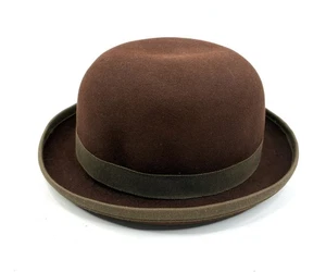 Vintage Beckwith’s Boston Brown Felt Bowler Hat Size 22 Men’s Women’s Unisex  - Picture 1 of 7