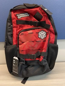 Dungeons & Dragons Dice Logo Black Red Backpack Bag - Picture 1 of 6