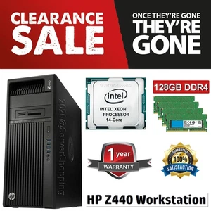 14-CORE HP Z440 Workstation Xeon E5-2680v4 TURBO 3.30GHz 128GB DDR4 500GB SATA - Picture 1 of 12