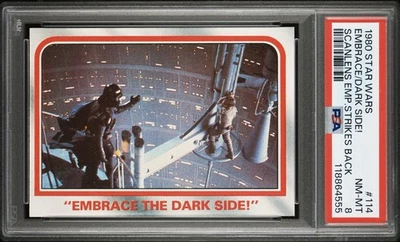 1980 STAR WARS SCANLENS EMPIRE STRIKES BACK #114 DARTH VADER PSA 8 POP 1 RARE!!! - Image 1 of 2