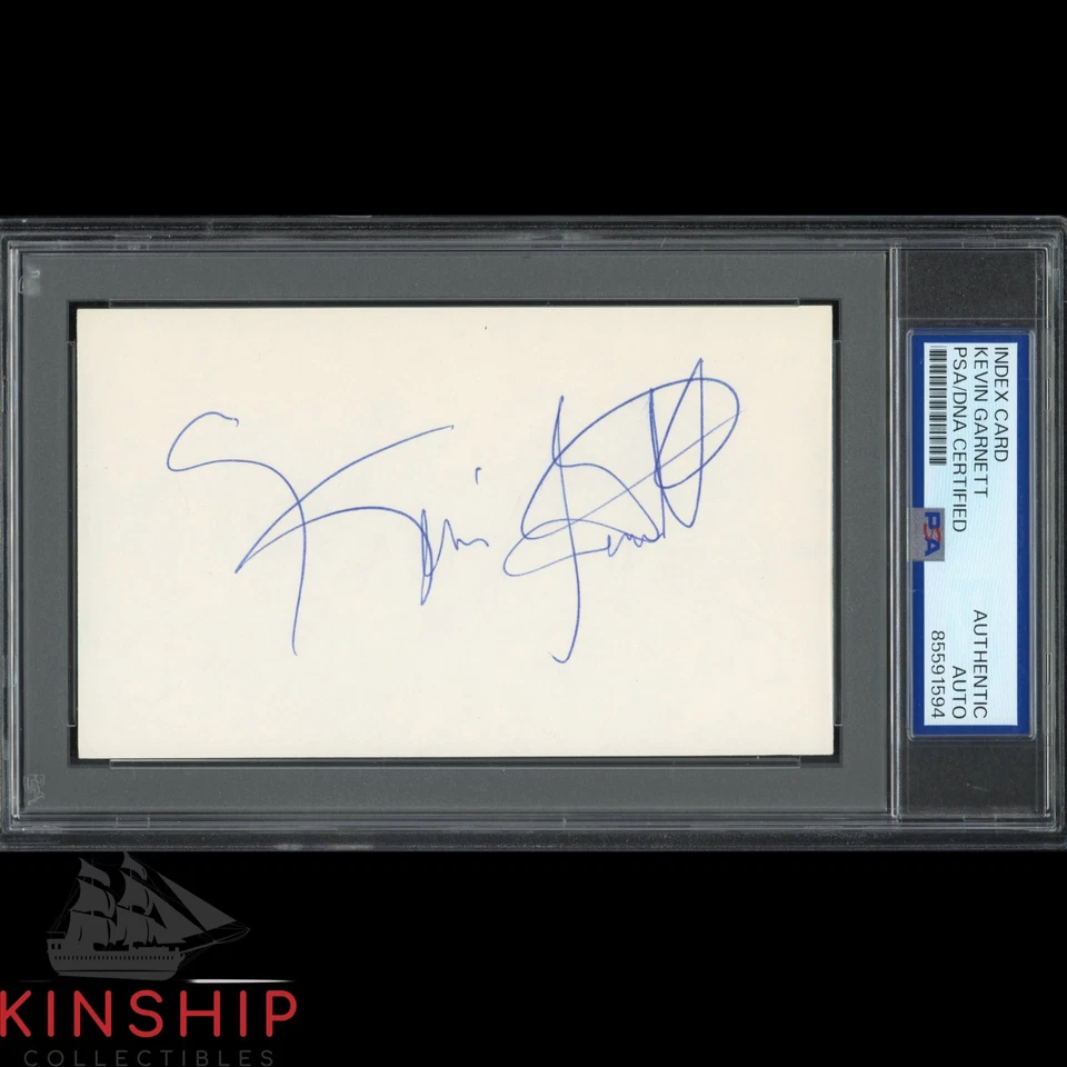Kevin Garnett signed 3x5 Index Card PSA DNA Slab Vintage Basketball Auto C5016 - Image 1 of 1
