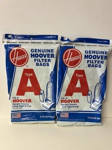 NOS Genuine Hoover Type A Filter Bags for Upright Cleaners 2 Bag of 3 (6) SEALED - Picture 1 of 2