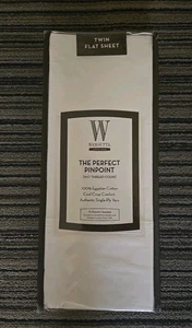Wamsutta The Perfect Pinpoint 360 Thread Count Twin Flat Sheet Ivory NEW - Picture 1 of 3