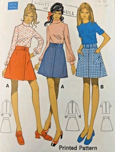 Vintage 1970s Le Roy 9089 Skirts Blouses Sewing Pattern B34" W25.5" - Picture 1 of 3