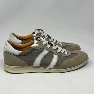Ecco Jogga Retro Sneakers Shoes Mens 11 EU 45 Brown Orange Leather Preppy Shoes - Picture 1 of 19