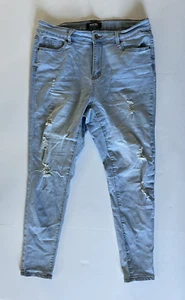 Wax Jeans Women’s Jeggings Jeans Stretchy Light Wash Ripped Distressed 16 - Picture 1 of 5