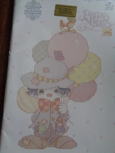 VINTAGE PRECIOUS MOMENTS CROSS STITCH PATTERNS OF CLOWNS BOOK PM-7 - Picture 1 of 6