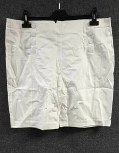 Kaleidoscope Button Detail Dress Shorts White UK 16 LN015 LL 06 - Picture 1 of 3