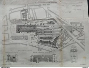 ANNALES PONT et CHAUSSEES (Dep75) Plan Eclairage électrique de la Gare de L'est - Imagen 1 de 5