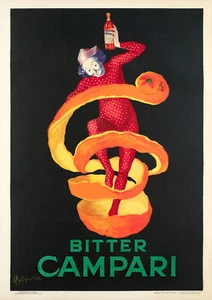 Affiche Alcool Originale, Cappiello, Bitter Campari, Clown, Orange Aperitif 1921 - Photo 1/5