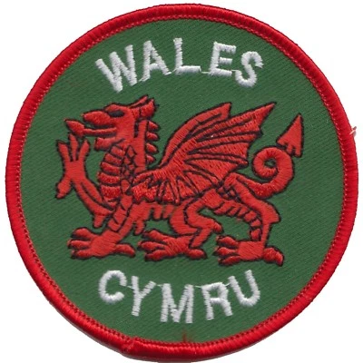 Wales Cymru Dragon Round Embroidered Patch  - Image 1 of 3