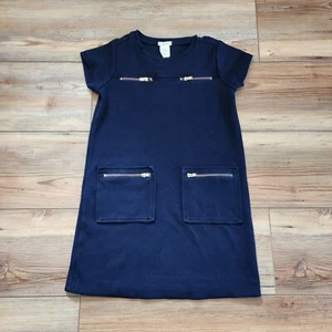 Crewcuts by J Crew Dress Girls S Navy Blue Short Sleeve Ponte Knit Shift - Picture 1 of 5