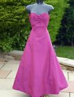 Monsoon Twilight Pink Raw Silk Strapless Maxi Dress 10 12 UK Wedding PROM Cruise
