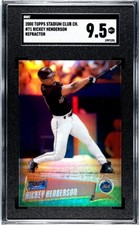 2000 Topps Stadium Club Chrome Rickey Henderson #71 Refractor-POP 1 SGC-9.5 MT+