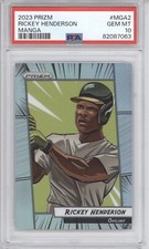 RICKEY HENDERSON PSA 10 2023 PANINI PRIZM #MGA2 MANGA SSP INSERT HOF 7063