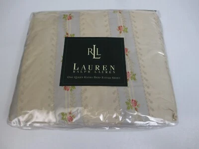 Sábana Ajustable Ralph Lauren WENTWORTH RAYAS GLICINIA Rosebud Floral - Reina Foto 1 de 4