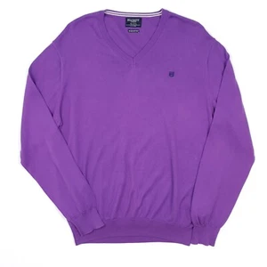 Suéter Pullover Hackett Para Hombre Cuello en V 2XL Púrpura Algodón Tejido Hecho en Italia - Imagen 1 de 13